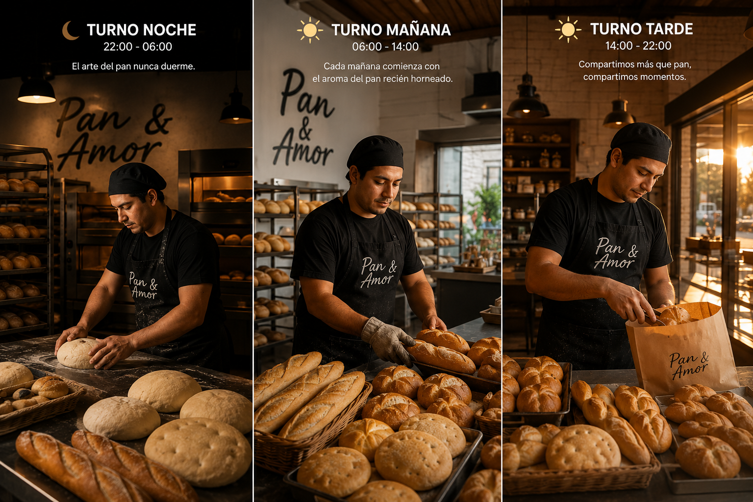 Turnos de trabajo Panadería Pan y Amor